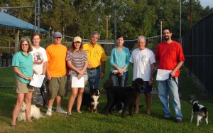 (L-R) Susan Teddlie, Dianne Taylor, Michael and Sarah Defeley, Steve Harrison, Allyn Whaley-Martin, Jim Wilkins, Sam Martin.